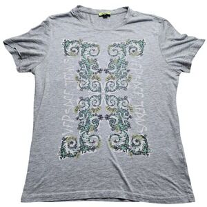 Versace Jeans Mens Gray Baroque Graphic T-Shirt B3GGB78036567821 Sz L Certilogo